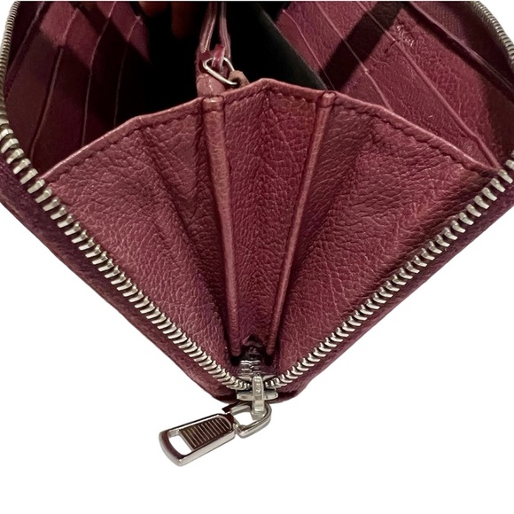 Authentic YSL Studded Monogram Zip Around Goat Skin Wallet - Picture 8 of 12